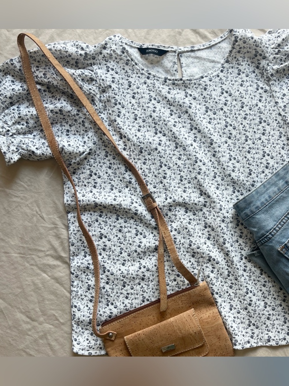Puff Sleeve Micro Floral Blouse